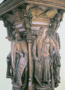 1395-1404 के मूसा के वेल के हेक्सागोनल कुरसी से विवाद में डैनियल और यशायाह